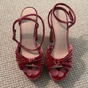 Loeffler Randall Rivka Pink Velvet Platform Heels